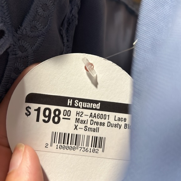 Light blue eyelet midi dress. Pic is hard to show color. Very pretty blue color - Picture 3 of 3